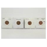 Lot of 4 Lincoln Memorial Cents see notes