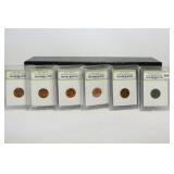 Lot of 6 Slabbed Lincoln Cents see notes