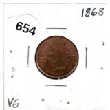 1868 Indian Head Cent VG