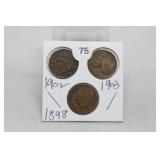 (3) Indian Head Cents 1902/1903/1898