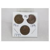 (3) Indian Head Cents 1893/1899/1901