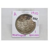 1910 Portugal Silver 1 Escodo