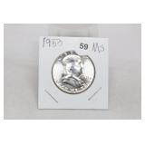 1953 Franklin Half MS