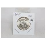 1954-d Franklin Half MS