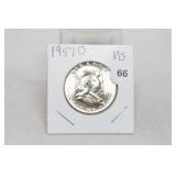 1957-d Franklin Half MS