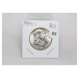 1954-s Franklin Half MS