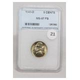 1943-d Silver War Nickel NGC MS67 FS