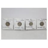 4 Silver Russian Coins