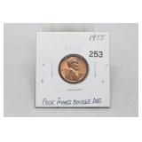 1955 Cent BU _ Poor Mans Double Die
