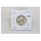 1957 Silver Washington Quarter