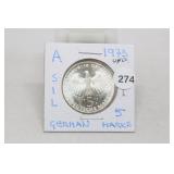 1973 UNC Silver Germany 5 Marks