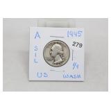 1945 Silver Washington Quarter