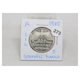 1975 UNC Silver Germany 5 Marks
