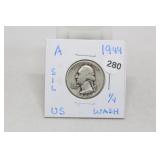 1944 Silver Washington Quarter
