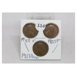 (3) Lincoln Cents 1917-d/1917-s/1918-d