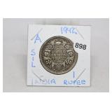 1942 Silver India Rupee
