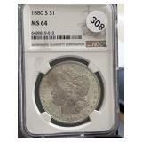 1880-S Morgan Silver Dollar NGC MS64