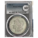 1881-S Morgan Silver Dollar PCGS MS64