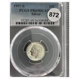 1997-S Silver Dime Proof PCGS PF69 DCAM