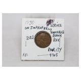 1930 Lincoln Cent Error