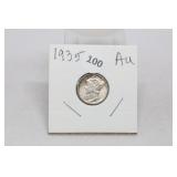 1935 AU Mercury Dime