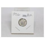 1936 AU Mercury Dime