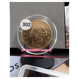 1874 XF45 Gold Double Eagle (.96oz of 90% gold)