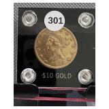 1856-s XF Gold Eagle (0.48 oz of 90% gold)