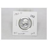1952-D Washington 25c 90% Silver