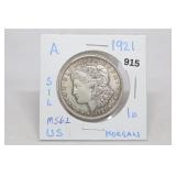 1921 MS62 Morgan Silver Dollar