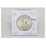 1918s Silver Walking Liberty Half