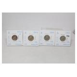 (4) Silver Mercury Dimes
