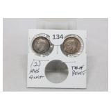 (2) 1943 Silver Three Pence