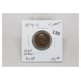 1914-s Lincoln Cent - Hard Date!!!