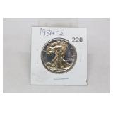 1934-s Half Dollar F