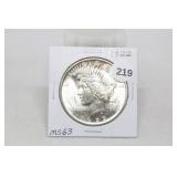 1922 Peace Dollar MS63