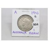 1943s Silver Australia 1 Florin