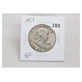 1951 Franklin Half Dollar