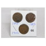 (3) Indian Head Cents