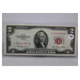UNC 1953 Red Seal Two Dollar Bill