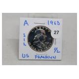 1963 Silver Proof Franklin Half