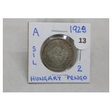 1929 SIlver Hungary 2 Pengo