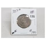 1857-o F Seated Liberty Quarter