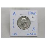 1942 Silver Washington Quarter