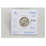 1964-d Silver Roosevelt Dime