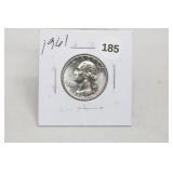 1961 Silver Washington Quarter