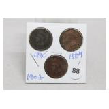 (3) Indian Head Cents