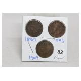(3) Indian Head Cents