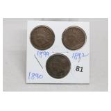 (3) Indian Head Cents