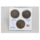 (3) Indian Head Cents